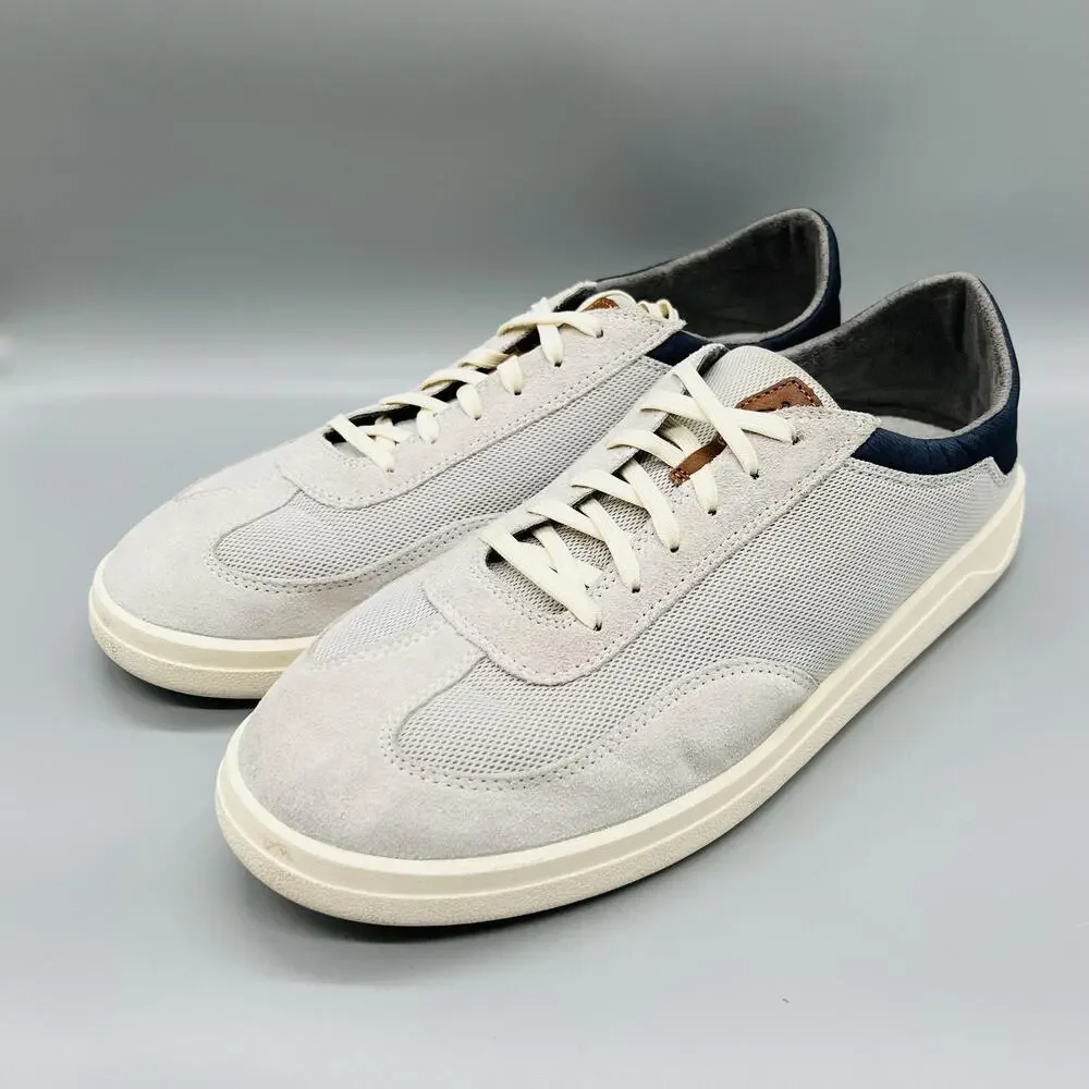 OluKai Shoes Mens 13 Gray Suede Mesh Punini Low Top Casual Sneakers Comfort